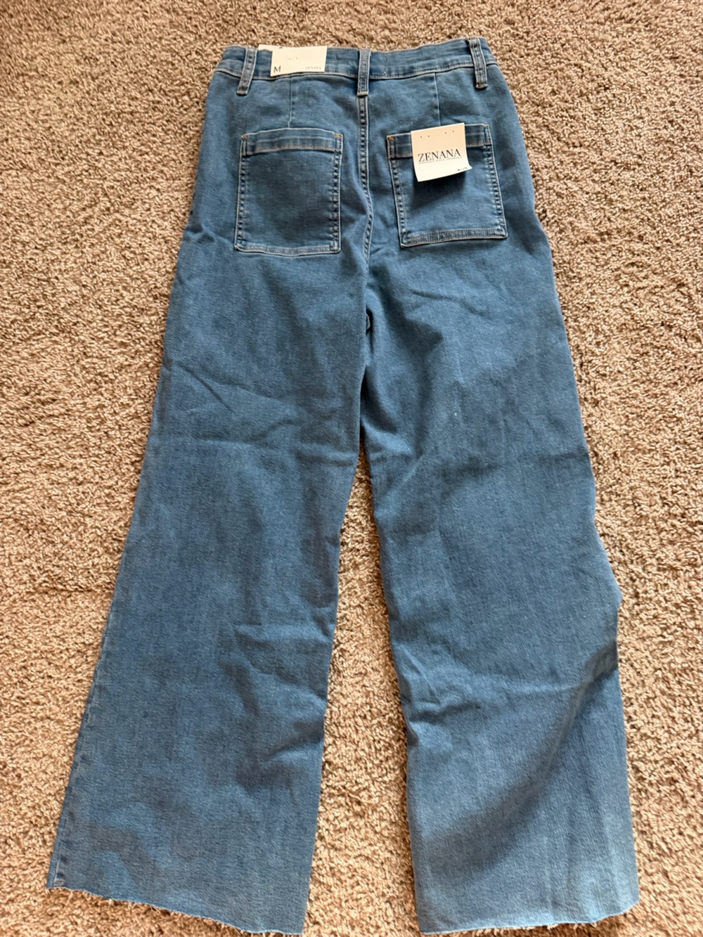 NWT Zenana High Waist Wide Leg Straight Denim Pants size medium stretch - Picture 6 of 13